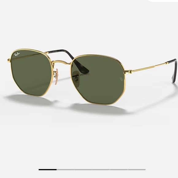 Ray-Ban Other - RAY BAN HEXAGONAL FLAT LENSES Polish Gold Polarized Green Lens Nwt in pkg